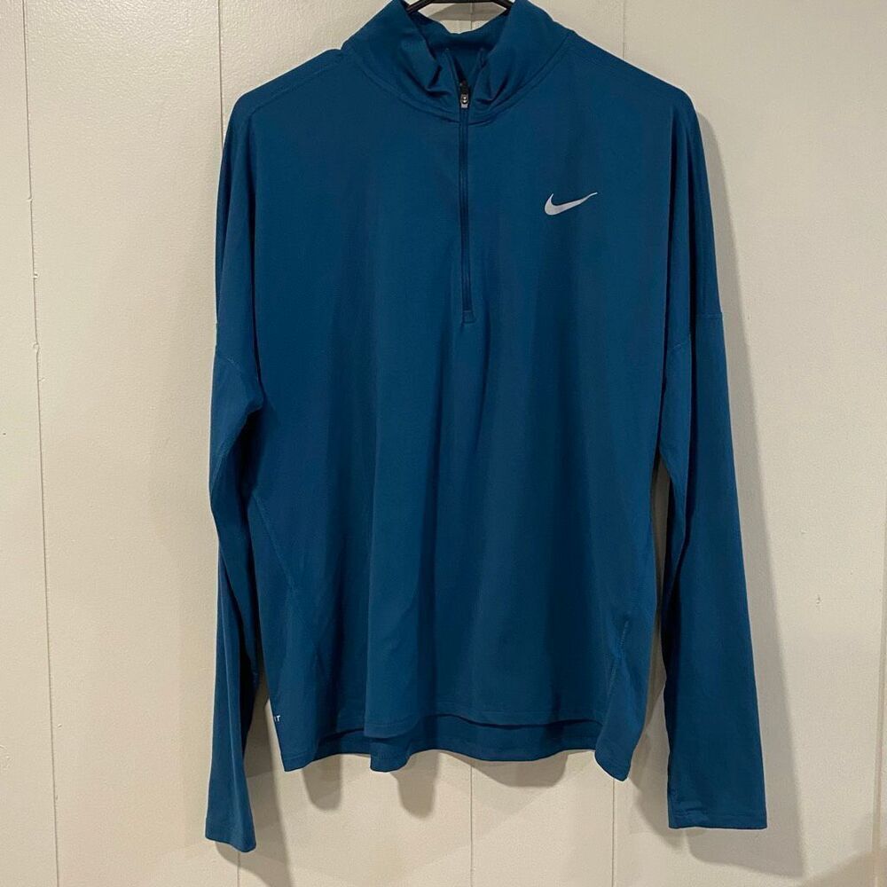 Nike Running Dri-Fit 1/4 Zip Pullover • Men’s Small • Blue Long Sleeve Training